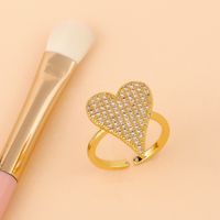 Fashion Simple  New Diamond Ring Personalized Love Peach Heart Open  Copper Ring  Nihaojewelry Wholesale main image 6