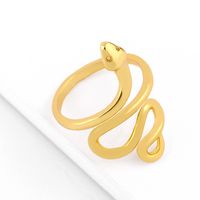Fashion New Simple Copper Snake Ring Hot Selling  Creative Personality Exaggerated Snake  Ring  Nihaojewelry Wholesale main image 3