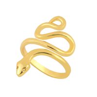 Fashion New Simple Copper Snake Ring Hot Selling  Creative Personality Exaggerated Snake  Ring  Nihaojewelry Wholesale main image 4