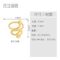 Fashion New Simple Copper Snake Ring Hot Selling  Creative Personality Exaggerated Snake  Ring  Nihaojewelry Wholesale main image 5