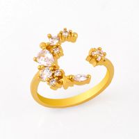 Fashion New Simple  Bohemian Ring Creative Design  Copper Moon Star Ring Micro-set Zircon Ring Nihaojewelry Wholesale main image 1