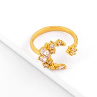 Fashion New Simple  Bohemian Ring Creative Design  Copper Moon Star Ring Micro-set Zircon Ring Nihaojewelry Wholesale main image 3