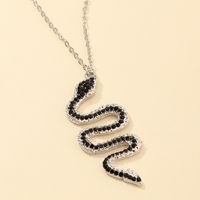 Creative Pop Serpent Necklace Metal Diamond Pendant sku image 1