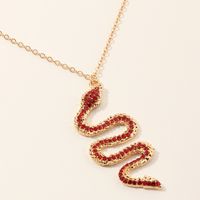 Creative Pop Serpent Necklace Metal Diamond Pendant sku image 2