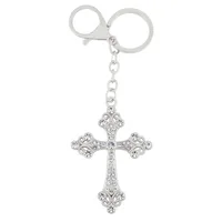 Cross Keychain Creative Metal Diamond Keychain Key Storage Key Car Keychain sku image 2