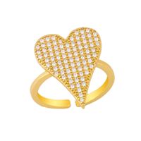 Fashion Simple  New Diamond Ring Personalized Love Peach Heart Open  Copper Ring  Nihaojewelry Wholesale sku image 1