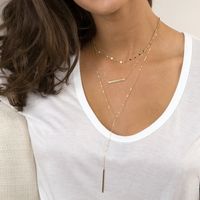 Necklace Geometric Round Sword Necklace Stainless Steel Three-piece Necklace Clavicle Chain Wholesale Niihaojewelry main image 1