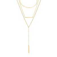 10273 Europäische Und Amerikanische Halskette Geometrische Runde Halskette L316 Edelstahl Dreiteilige Halskette Schlüsselbein Kette Im Stil main image 3