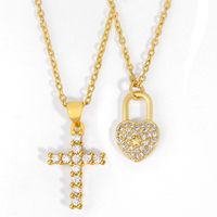 Fashion Cross 18k Gold Plated Necklace In Bulk main image 2