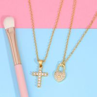 Fashion Cross 18k Gold Plated Necklace In Bulk main image 6