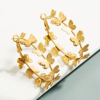 2020 Neues Koreanisches Temperament Schmetterlings Ohrringe Weibliche Galvani Sierte Sub Goldene Legierung Ohrringe S925 Silberne Nadel Mode All-match main image 1