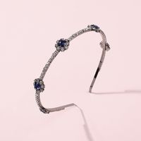 Fashion Trend New Retro Blue Diamond Hair Band Hot-selling Personality Wild Bride Hair Accessories Wholesale Niihaojewelry main image 1