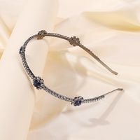 Fashion Trend New Retro Blue Diamond Hair Band Hot-selling Personality Wild Bride Hair Accessories Wholesale Niihaojewelry main image 4