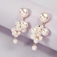 South Korea New Sweet Temperament Long Earrings Korean Fashion Imitation Pearl Grape String Earrings Wholesale Nihaojewelry main image 5