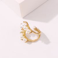 Fashion Niche Design Pearl Ring Trend Semi-open Creative Alloy Ring Wholesale Niihaojewelry main image 3