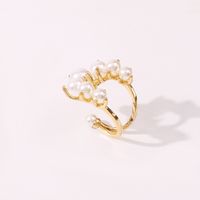 Fashion Niche Design Pearl Ring Trend Semi-open Creative Alloy Ring Wholesale Niihaojewelry main image 4