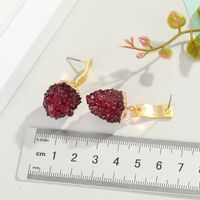 Korean Jewelry Imitation Natural Stone Earrings Bayberry Ball Earrings Retro Ice Flower Ball Resin Earrings Wholesale Nihaojewelry main image 6