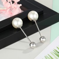 South Korea Anti-glare Brooch Pearl Word Brooch Accessories Pure Copper Pin Wild Anti-glare Buckle Wholesale Niihaojewelry main image 2