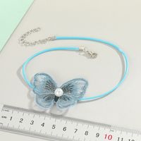 Korea Butterfly Fairy Pearl Necklace Collar Short Color Lace Butterfly Necklace Clavicle Chain Jewelry Wholesale Nihaojewelry main image 6