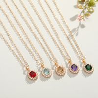 Fashion Jewelry Exquisite Oval Crystal Zircon Necklace New Temperament Micro-set Pendant Necklace Wholesale Nihaojewelry main image 5