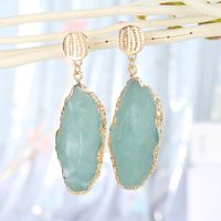 4-color New Jewelry Long Imitation Agate Piece Earrings Exaggerated Long Earrings Halo Dyed Resin Earrings Wholesale Nihaojewelry main image 6