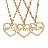 Hot Selling Fashion New  Funds Personality Best Friends Good Friends Three-piece Girlfriends Heart-shaped Necklace Wholesale Nihaojewelry main image 2