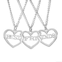 Hot Selling Fashion New  Funds Personality Best Friends Good Friends Three-piece Girlfriends Heart-shaped Necklace Wholesale Nihaojewelry main image 3