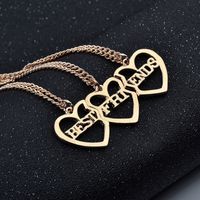 Hot Selling Fashion New  Funds Personality Best Friends Good Friends Three-piece Girlfriends Heart-shaped Necklace Wholesale Nihaojewelry main image 4