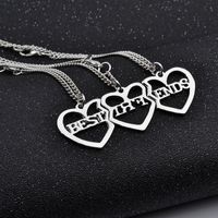 Hot Selling Fashion New  Funds Personality Best Friends Good Friends Three-piece Girlfriends Heart-shaped Necklace Wholesale Nihaojewelry main image 5