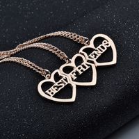 Hot Selling Fashion New  Funds Personality Best Friends Good Friends Three-piece Girlfriends Heart-shaped Necklace Wholesale Nihaojewelry main image 6