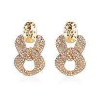 New Trend  Exaggerated Flash Diamond Cross Earrings Earrings Personality Geometric Hollow Earrings Wholesale Nihaojewelry main image 1