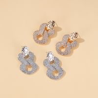 New Trend  Exaggerated Flash Diamond Cross Earrings Earrings Personality Geometric Hollow Earrings Wholesale Nihaojewelry main image 3