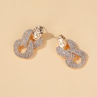 New Trend  Exaggerated Flash Diamond Cross Earrings Earrings Personality Geometric Hollow Earrings Wholesale Nihaojewelry main image 5