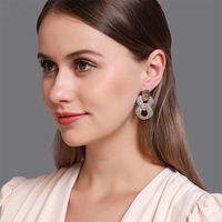 New Trend  Exaggerated Flash Diamond Cross Earrings Earrings Personality Geometric Hollow Earrings Wholesale Nihaojewelry main image 6