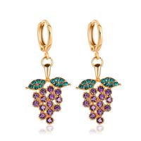 New  Earrings Personality Fruit Earrings Diamond Earrings With Grapes Elegant Temperament Tassel Grape Earrings Wholesale Nihaojewelry main image 2