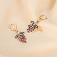 New  Earrings Personality Fruit Earrings Diamond Earrings With Grapes Elegant Temperament Tassel Grape Earrings Wholesale Nihaojewelry main image 5