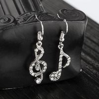 Fashion New  Diamond-shaped Musical Notes Temperament Asymmetric Earrings Ladies Personality Wild Music Symbol Earrings Wholesale Nihaojewelry main image 3