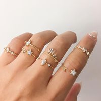 Star Moon Ring Set 7 Piece Set Creative Retro Simple Joint Ring Wholesale Niihaojewelry main image 1