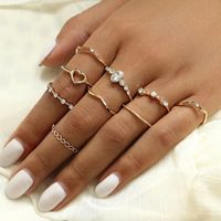 New Hollow Love Ring Creative Simple Joint Ring Set 9 Piece Set Wholesale Niihaojewelry main image 1
