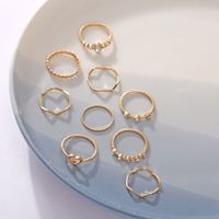 New Hollow Love Ring Creative Simple Joint Ring Set 9 Piece Set Wholesale Niihaojewelry main image 4