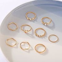 New Hollow Love Ring Creative Simple Joint Ring Set 9 Piece Set Wholesale Niihaojewelry main image 5