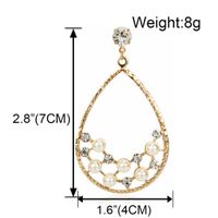 Creative Personality Drop-shaped Alloy Acrylic Diamond-set Pearl Earrings Wholesale Nihaojewelry main image 6