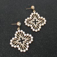 Fashion Personality Imitation Pearl Geometric Metal Earrings Wholesale Nihaojewelry main image 3