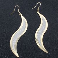 Fashion Frosted Willow-shaped Earrings Fashion Atmosphere Metal Personality Simple Earrings Wholesale Nihaojewelry main image 3
