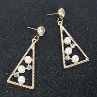 Personality Simple Temperament Alloy Diamond Pearl Earrings Fashion Earrings Wholesale Nihaojewelry main image 4