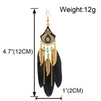 Bohemian Creative Feather Earrings Rice Bead Earrings Water Drop Tassel Ear Jewelry Wholesale Nihaojewelry main image 6