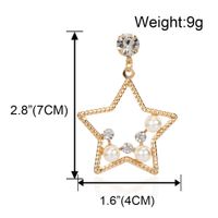 Fashion Temperament Imitation Pearl Alloy Star Wild Earrings Personality Exaggerated Earrings Wholesale Nihaojewelry main image 6