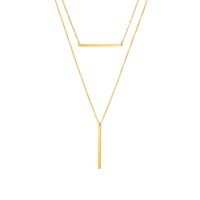 Ornaments Geometric Round Word Necklace Stainless Steel Two-piece Necklace Clavicle Chain Wholesale Niihaojewelry sku image 2