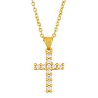Fashion Cross 18k Gold Plated Necklace In Bulk sku image 1