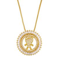 Fashion Jewelry Couple Necklace Boy Girl Diamond Pendant Necklace Birthday Gift Wholesale Nihaojewelry sku image 7